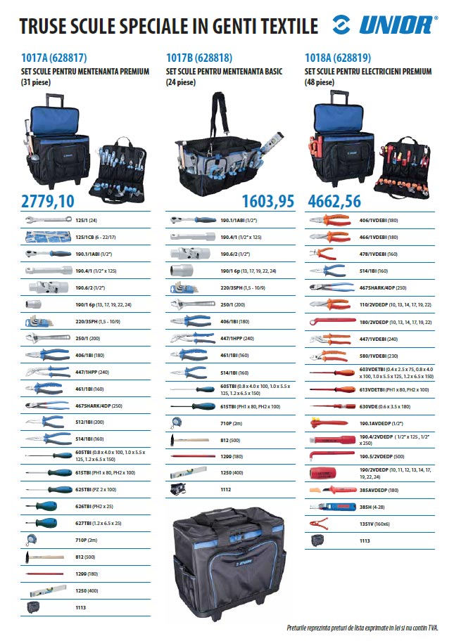 UNIOR- Truse scule speciale in genti textile