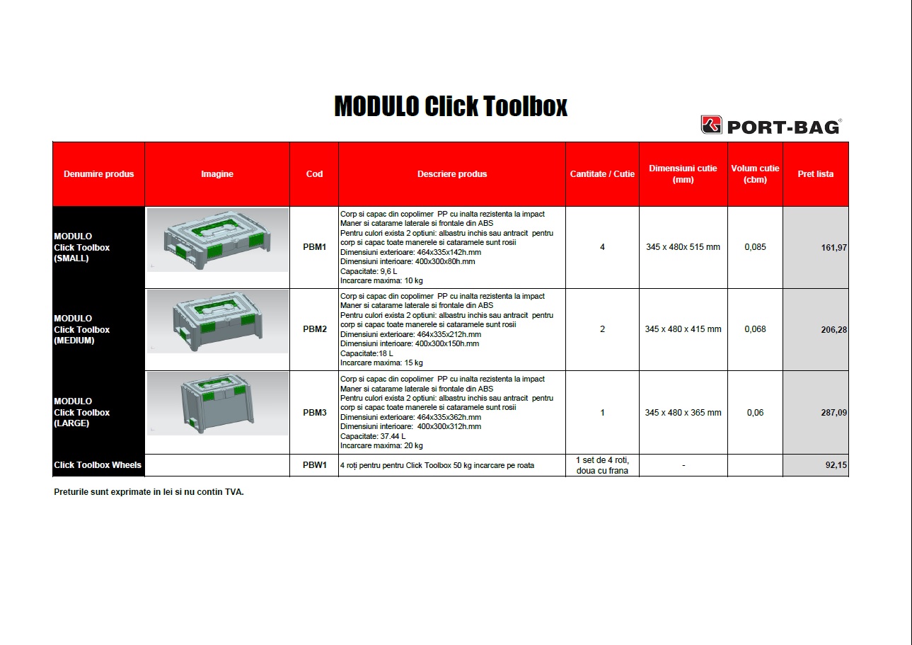 PORT-BAG - MODULO Click Toolbox