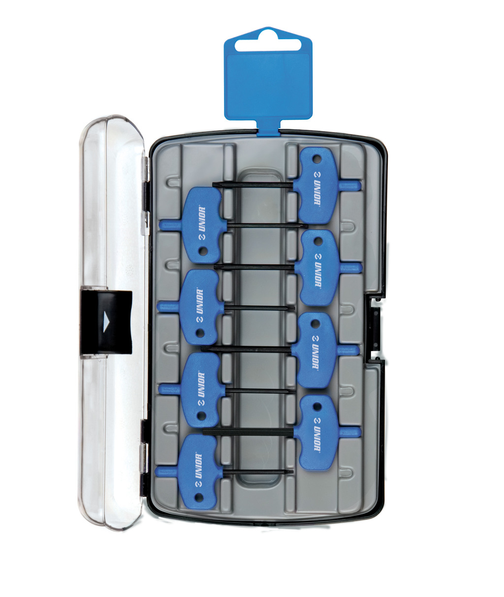 Set de chei locas hexagonal cu profil TXR cu maner in cutie de plastic